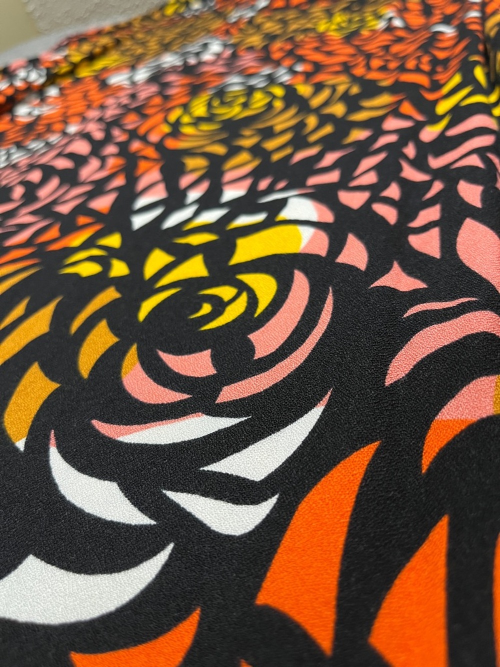Marimekko Black Dress with Orange and Pink Abstract Print - Picture 9 of 12